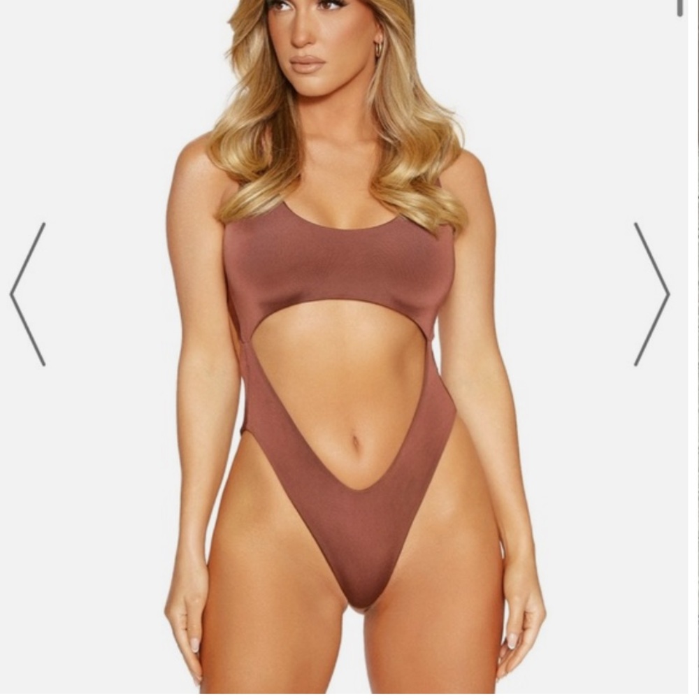 Naked Wardrobe Cool it & Pool it Chocolate Monokini Size XS BRAND NEW WITH TAGS